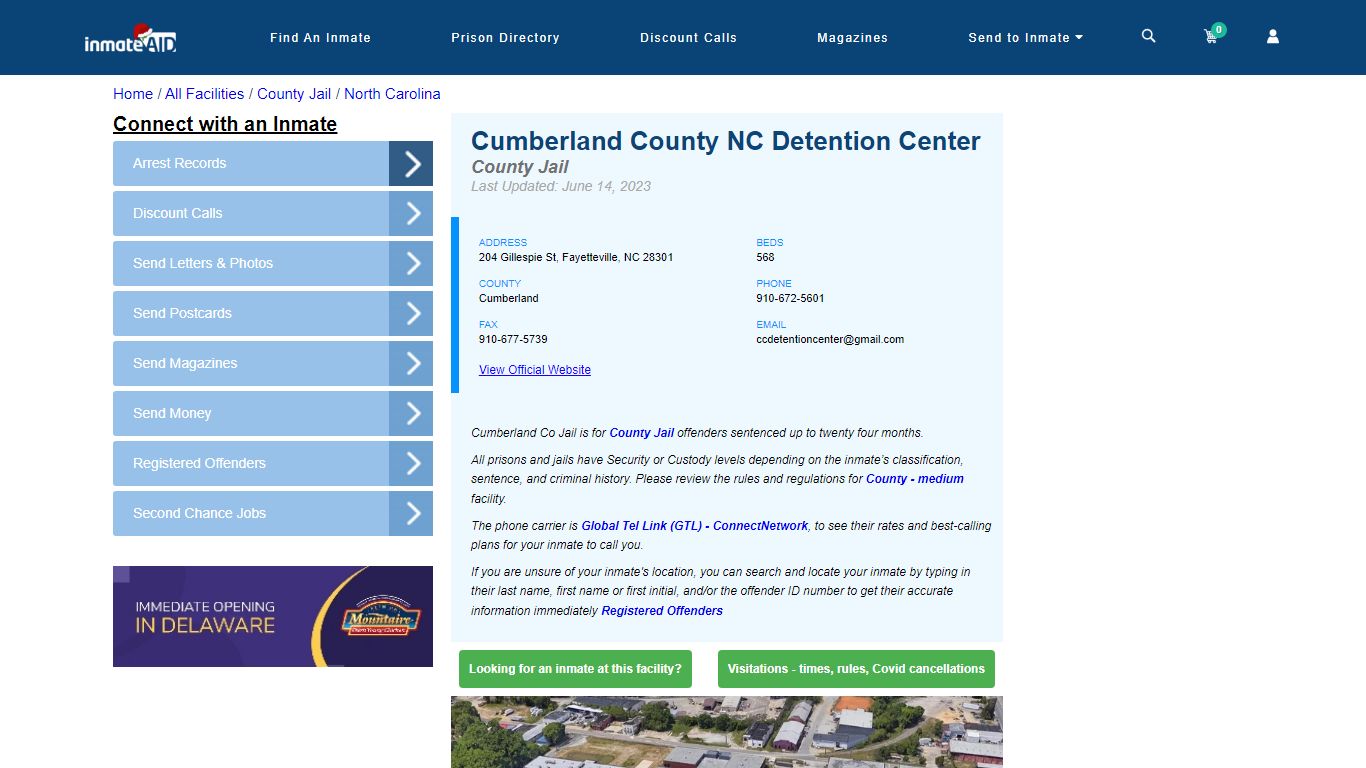 Cumberland County NC Detention Center - Inmate Locator - Fayetteville, NC